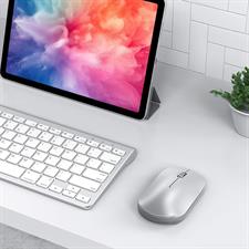 OMOTON Bluetooth Mouse for iPad and iPhone (iPadOS 13 / iOS 13 and Above), Ultra-Thin Wireless Mouse Compatible with Bluetooth Enabled Computer, Laptop, PC, Notebook, and Mac Series (Silver)(Rose Gold)