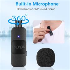 BOYA BY-V1 Wireless Lavalier Microphone for iPhone Plug Play External Lightning Mic Clip on Lapel Mic for Video Recording YouTube Live Streaming