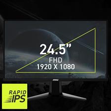 MSI G256F 25-inch 1920 x 1080 (FHD) Computer Monitor, 180Hz, Adaptive-Synch, HDMI, DisplayPort, VESA Mountable, Tilt, Height Adjustable, Speaker, 1ms, Black (New)