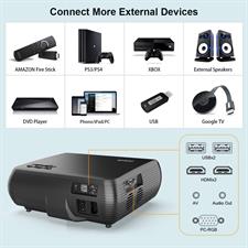 WiMiUS P20 Native 1080P Projector Support 4K, ±50° Correction, 50% Zoom, 10W Speaker Compatible with PC PS4 USB TV Stick Smartphones Indoor Outdoor Projector 