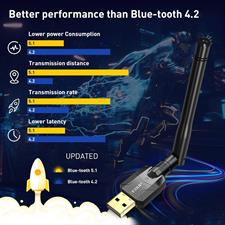 EDUP Long Range Bluetooth Adapter for PC Bluetooth 5.0 USB High Gain for Desktop Laptop Bluetooth Dongle EDR Wireless Receiver Transfer for Mouse, Keyboard,Speakers,Windows 7/8/10/8/11