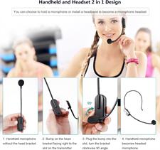 Bietrun UHF Wireless Microphone Headset, 165ft Range, Working Time 6H, 1/4''Plug, Wireless Headset Mic ＆Handheld Mic 2 in 1, for Karaoke Speaker, Amplifier, Mic Speakers