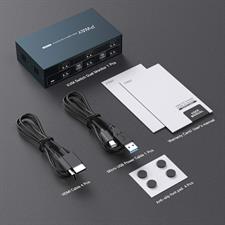 PWAY HDMI KVM Switch 2 Port Dual Monitor Support 4K@30Hz Windows/Linux/Mac System