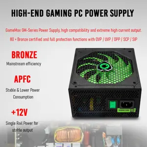 GameMax GM-800 80 Plus Bronze 800 W Modular Active PFC 14CM Fan ATX Power Supply Unit - Black