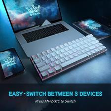 DIERYA DK63N 60% Wireless Wired Mechanical Gaming Keyboard, RGB Backlit Bluetooth Keyboard w/Arrow Keys, 63 Keys Ultra-Compact Keyboard Full Keys Programmable w/Brown Switch for Windows Laptop PC Mac