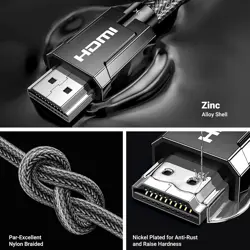 UGREEN 8K HDMI 2.1 Cable Certified 10FT, 10K Ultra High Speed HDMI Cord 4K 240Hz 48Gbps HDCP 2.2&2.3 eARC HDR Dolby Compatible for PS5 Xbox Series X/Switch 2/Roku TV/Laptop/Monitor/Mac mini M4 Pro