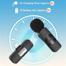 BOYA BY-V1 Wireless Lavalier Microphone for iPhone Plug Play External Lightning Mic Clip on Lapel Mic for Video Recording YouTube Live Streaming