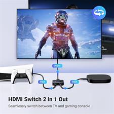 UGREEN HDMI Switch 4K@60Hz, Bi-Directional HDMI Splitter 2 in 1 Out Switcher Supports UHD 3D HDR Compatible with PS5, PS4, Xbox Series X/S, Roku, Fire Stick, Black