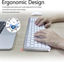 EONO Wireless Keyboard and Mouse Set Ultra Slim Cordless Mouse and Keyboard Combo, Quiet Keys, Adjustable DPI, Ergonomic QWERTY UK Layout Keyboard and Mouse for Windows Computer Laptop
