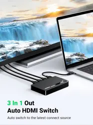 UGREEN HDMI Switch 3 in 1 Out 4K HDMI Splitter with Remote Supports HDR CEC 3D HDCP1.4 HDMI 3 Port Box Hub 4K 30Hz, Compatible with Switch/Switch 2 PS5 PS4 Xbox Fire Stick Apple TV PC