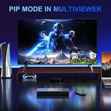 PORTTA Quad Multi Viewer Seamless Switcher 4 in 1 Out HDMI MultiViewer Switch 4x1 with PIP