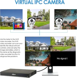 Portable 7 Inch CCTV Tester Support up to 6K IP Camera Test- AHD, TVI, CVI & CVBS Analog Camera Test-RJ45 Cable TDR Tester with PoE/IP Discovery/HDMI in & Out/Built in WiFi/PTZ