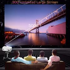 GooDee HD Video Projector Native 1920x1080P, Outdoor Movie Projector 9500L 300'' Touch Keys Home Theater Projector with 50000 Hrs Lamp Life, Support Fire TV Stick/PS4/HDMI/iOS /Android