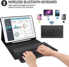 KVAGO iPad Keyboard Case 9.7 inch, Compatible with iPad 6th Generation,iPad 5th Generation, iPad Pro 9.7 inch, iPad Air 2,iPad Air, Protective Folio Cover with Wireless Bluetooth Keyboard -Black