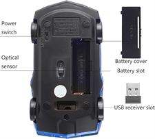 FIRSTMEMORY Wireless Car Mouse, 2.4G Cool Sport Race Car Shaped Mouse Wireless Optical Car Computer Mouse,1600 DPI for PC Laptop Desktop (Blue) Brand: Sunffice