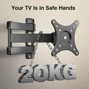 Perlegear PGXSF1 TV Wall Bracket for Most 10-30 inch TVs or Monitors up to 20kg, Full Motion TV bracket Swivels Tilts Extends Rotates, Fits VESA 50x50mm/75x75mm/100x100mm