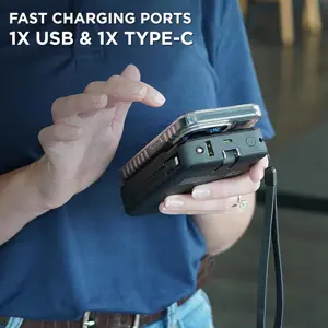 Limitless Innovations Ultimate Pro 15,000mAh Portable Power Bank PD 20W with Built-in Cables, Wireless Charging, Flashlight, Wall Plug, & Digital Display, for iPhone, Samsung, & More (Black Metallic)