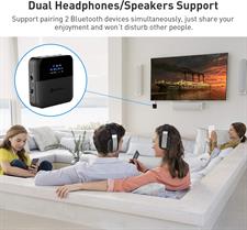 SONRU Bluetooth 5.0 Transmitter Receiver, Bluetooth Audio Adapter Digital Optical TOSLINK RCA 3.5mm Audio Cable for TV/Home Stereo System Low Latency