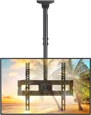 PERLESMITH PSCM2 Ceiling TV Mount for 26-65 inch Flat Screen Displays, Hanging Adjustable Ceiling TV Bracket Fits Most LCD LED OLED 4K TVs, Pole Ceiling Mount Holds up to 110lbs, Max VESA 400x400mm