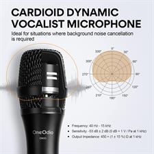 OneOdio ON55 Wired Karaoke Microphone w/ 16.4ft XLR Cable, Mic Clips, Metal Female, ON/Off Switch - Vocal Dynamic Mic for Singing, Speech, Wedding, Outdoor Activities - Cord Handheld