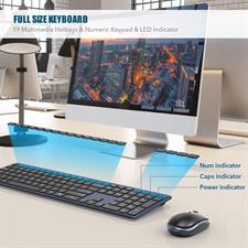 Ultra Slim Wireless Multimedia Keyboard KG9013 and Mouse G3180E  Silent, 2.4GHz for Computer, Desktop, PC, Notebook, Laptop (BLACK)