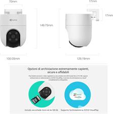EZVIZ 2K+  H8C 4MP Outdoor Camera Wired, 360° PTZ WiFi Camera for Home Security, Outside Surveillance with AI Detection Auto-Tracking, Color Night Vision, Two-Way Talk, Waterproof, Alexa, 512GB Support