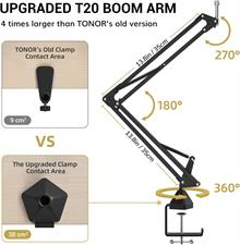 TONOR TC20 XLR Condenser Microphone, Professional Cardioid Studio Mic Kit with T20 Boom Arm, Shock Mount, Pop Filter for Recording, Podcasting, Voice Over, Streaming, Home Studio, YouTube