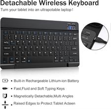 KVAGO iPad Keyboard Case 9.7 inch, Compatible with iPad 6th Generation,iPad 5th Generation, iPad Pro 9.7 inch, iPad Air 2,iPad Air, Protective Folio Cover with Wireless Bluetooth Keyboard -Black