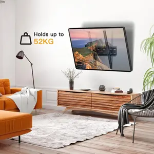Perlegear PGPIMTK1 26-60 inch TVs up to 52kg, Sturdy Tilt TV Bracket with VESA 75x75-400x400mm, 55 Inch Slim Wall Mount with Safe Pull Strings