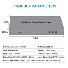 4X1 HDMI Multi-Viewer HDMI Quad Screen Real Time Multiview With HDMI Seamless Switcher Function Full 1080P & 3D Support 5 Modes for PS3/PC/STB/DVD (4X1 HDMI Multi-Viewer)