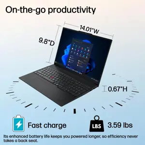Lenovo ThinkPad E16 Gen 3 16" FHD+ Business Laptop Computer, Intel 16-Core Ultra 7 255H (Beat i9-13900H), Arc 140T, 16GB DDR5 RAM, 1TB PCIe SSD, WiFi 6E, Bluetooth 5.3, Webcam, Windows 11 Pro