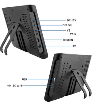 Portable TV, 10.1 inch 720P IPS Mini TV with T2 Digital Tuner and Rechargeable Battery and HDMI, USB, Input and AC/DC-12V Calbe Car, Suitable for Kitchen, Car and Outdoor