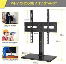 AM (Alphamount) APTVS17 Universal Swivel TV Stand,Table Top TV Stand for Most 32''-60'' LCD & LED