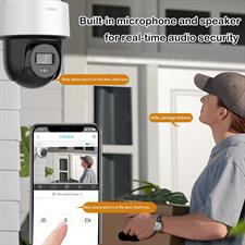 Hikvision IP Camera DS-2DE2C400MWG-E 2.8mm Lens 4MP IR&White Light Mini PT Network Camera Smart Hybrid Light PoE Security Built-in Microphone & Speaker