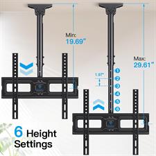 PERLESMITH PSCM2 Ceiling TV Mount for 26-65 inch Flat Screen Displays, Hanging Adjustable Ceiling TV Bracket Fits Most LCD LED OLED 4K TVs, Pole Ceiling Mount Holds up to 110lbs, Max VESA 400x400mm