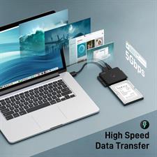 FIDECO SATA/IDE to USB 3.0 Adapter, Hard Drive Adapter Cable Converter for Universal 2.5/3.5 Inch IDE HDD, 2.5 Inch SSD, 5.25-Inch DVD-ROM/CD-ROM/CD-RW/DVD-RW/DVD+R