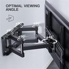 PERLESMITH PSMFK4 TV Wall Bracket, Swivel Tilt TV Wall Mount for 26-65 Inch Flat & Curved TV up to 45kg, TV Bracket Max
