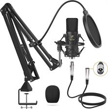 TONOR TC20 XLR Condenser Microphone, Professional Cardioid Studio Mic Kit with T20 Boom Arm, Shock Mount, Pop Filter for Recording, Podcasting, Voice Over, Streaming, Home Studio, YouTube