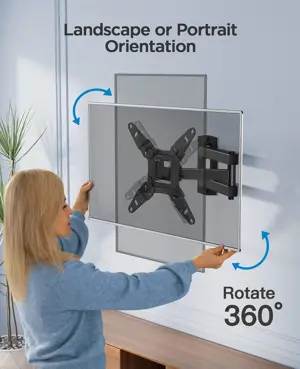 PERLESMITH TV Wall Bracket for 13-42 inch TVs, Swivels Tilts TV Wall Mount for Flat & Curved TV，VESA 75x75mm to 200x200mm up to 20KG
