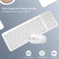 EONO Wireless Keyboard and Mouse Set Ultra Slim Cordless Mouse and Keyboard Combo, Quiet Keys, Adjustable DPI, Ergonomic QWERTY UK Layout Keyboard and Mouse for Windows Computer Laptop