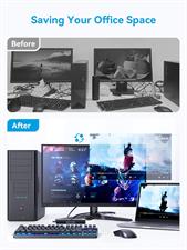 SOOMFON Kvm Switch Hdmi 2 Port- Hotkey USB Kvm Switches for 2 Computers Share Monitor Keyboard Mouse and Printer, Support Uhd 4K@30Hz for Laptop Pc