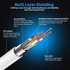 KASIMO CAT 8 Ethernet Cable 10M Round Network Internet Ethernet LAN Cable,High Speed 40Gbps 2000Mhz SFTP LAN Wires Internet Patch Cable with RJ45 Gold Plated Connector for Switch/Router/