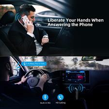 Car Bluetooth AUX Adapter, ZIOCOM Bluetooth 5.0 Receiver with Handsfree Calls, Built-in Battery, Dual Connection, Aux To Bluetooth Adapter for Car/Home Music Streaming System/Speakers