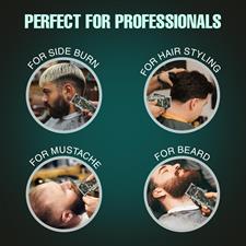 VGR VL-665 Limited Edition Professional Hair Clipper for Salon & Home Use | LED Display, 2000mAh Battery, 6 Guide Combs with Type-C USB Charging & 180 Min Runtime - Black/Green