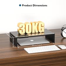 BONTEC Wood Monitor Stand Riser with Smartphone Holder, Ergonomic Laptop Desk Printer Stand with Cable Management for Computer, Notebook, iMac, PC, Black