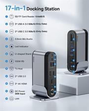 Baseus 17-in-1 USB C Docking Station to Cast on 3 Monitors with 100W PD USB-C Port