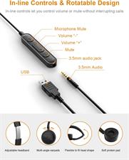 New bee Wireless Headset Bluetooth Headset with Noise Cancelling Microphone 20hrs Talk time & Mute Button for Work/PC/Office/Zoom/Skype (Include USB Dongle) (H360-black)