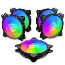 upHere 120mm Silent RGB Case Fan Adjustable Colorful Computer Cooling Fans,5-Pack
