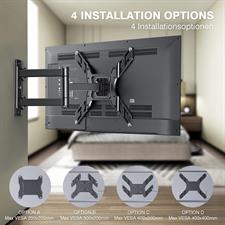 Perlegear PGMFK6 TV Wall Mount for 26-60 Inch LED LCD OLED Screens, Tilting and Swivelling TV Wall Mount with Max VESA 400 x 400 mm Capacity 45 kg
