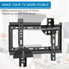 PERLESMITH PSSL1 Fixed TV Wall Mount Bracket for 17-39 Inch LED LCD OLED 4K Flat Screen TVs - Ultra Slim TV Mount Max VESA 200x200mm - Single Stud Low Profile Fix Wall Mount Holds up to 66lbs 